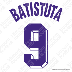 1998-99 Fiorentina Away Name Set #9 BATISTUTA (Repro) - Image 1