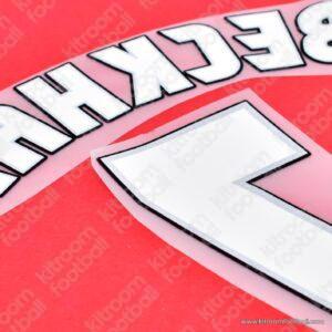 1998-99 Premier League Manchester United Home Name Set #7 BECKHAM Cup (Repro) - Image 3