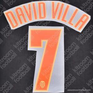 2006-07 Valencia CF Away Name Set #7 DAVID VILLA (Repro) - Image 1