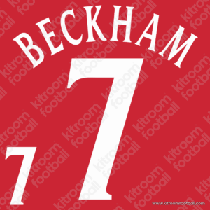 2002 FIFA World Cup England Away Name Set #7 BECKHAM (Repro)