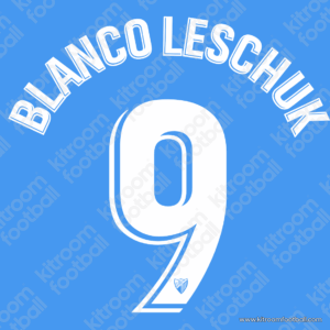 2018-19 Malaga CF Home & Away Name Set #9 BLANCO LESCHUK (Repro)