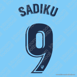 2019-20 Malaga CF Home Name Set #9 SADIKU (Repro) - Image 1