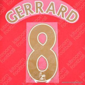2007-13 Liverpool Premier League Home Name Set #8 GERRARD (Repro)