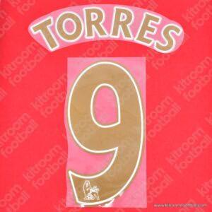 2007-11 Liverpool Away Name Set #9 TORRES (Repro)