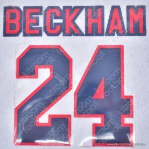 1995-96 Manchester United Premier League Away Name Set #24 BECKHAM (Repro)