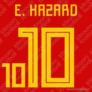2018 Belgium FIFA World Cup Home Name Set #10 Eden HAZARD (Repro) - Image 1