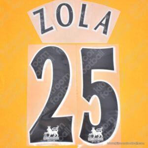 1997-03 Premier League Chelsea Away Name Set #25 ZOLA (Repro)