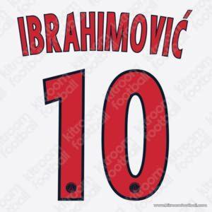 2013-14 PSG Cup Away Name Set #10 IBRAHIMOVIC (Repro)