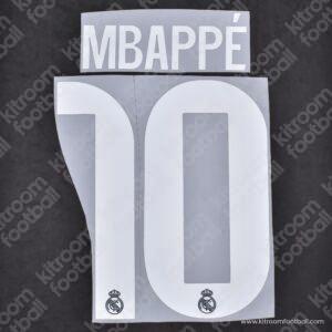 2025-26 Real Madrid Away Name Set #10 MBAPPE Cup (Repro)