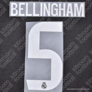 2025-26 Real Madrid Away Name Set #5 BELLINGHAM Cup (Repro)