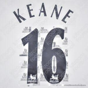 1997-06 Premier League Manchester United Away Name Set #16 KEANE (Repro)