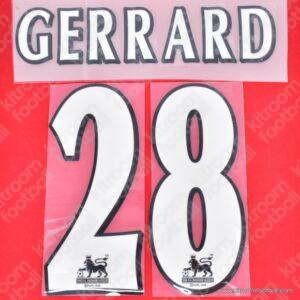 1998-00 Premier League Liverpool Home Name Set #28 GERRARD (Repro)