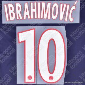 2013-14 UEFA Champions League PSG Home Name Set #10 IBRAHIMOVIC (Repro) - Image 1