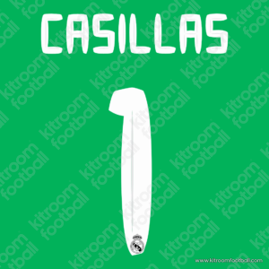 2010-11 Real Madrid Goalkeeper Name Set #1 CASILLAS (Repro)
