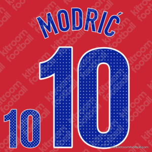 2010-12 Croatia Away Name Set #10 MODRIC (Repro) - Image 1