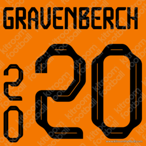 2022 FIFA World Cup Netherlands Home Name Set #20 GRAVENBERCH (Repro)