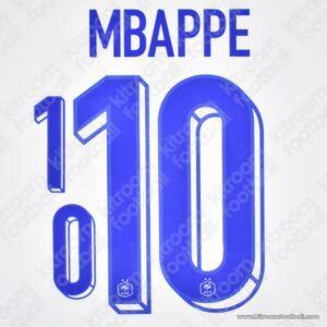 Original Player Issue 2024 UEFA Euro France Away Name Set #10 MBAPPE (Monblasson)