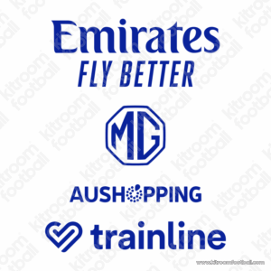 Olympique Lyon Sponsor Patch EMIRATES FLY BETTER + MG + AUSHOPPING + TRAINLINE (Repro)