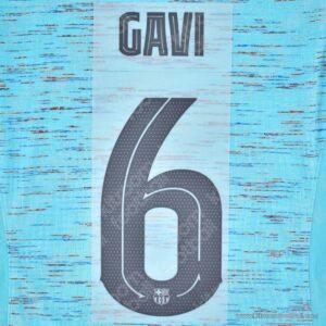 Original Player Issue 2023-24 UEFA Champions League Barcelona Third Name Set #6 GAVI (TPT)