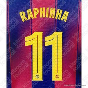 Original Player Issue 2025-26 Barcelona Home Name Set #11 RAPHINHA Cup (TPT)