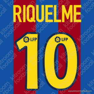 2002-03 La Liga Barcelona Home & Away Name Set #10 RIQUELME (Repro) - Image 1