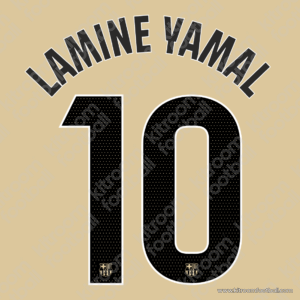 Original Player Issue 2025-26 La Liga Barcelona Away Name Set #10 LAMINE YAMAL (TPT)