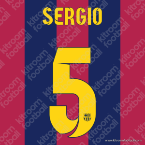 2014-15 Barcelona Home Name Set #5 SERGIO Busquets (Repro)