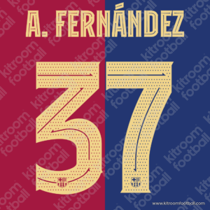 2024-25 Barcelona Atletic Home Name Set #37 Toni FERNANDEZ (Repro)