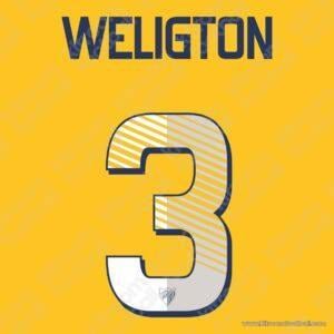 2014-15 Malaga CF Third Name Set #14 WELIGTON (Repro)
