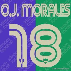 2006-07 Malaga CF Away Name Set #18 O.J. MORALES (Repro)