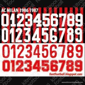 1986-87 AC Milan Home & Away Name Set ANY NUMBER (Repro)