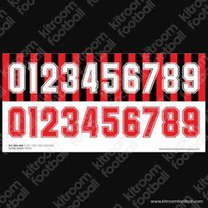 1987-93 AC Milan Home & Away Number ANY PLAYER (Repro)