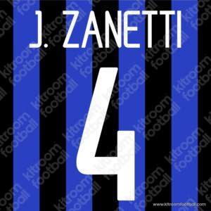 2002-04 Serie A Inter Milan Home Name Set #4 Javier ZANETTI (Repro) - Image 1