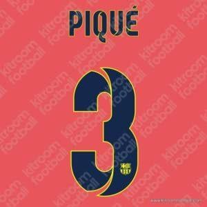 2014-15 Barcelona Away & Third Name Set #3 PIQUE (Repro)