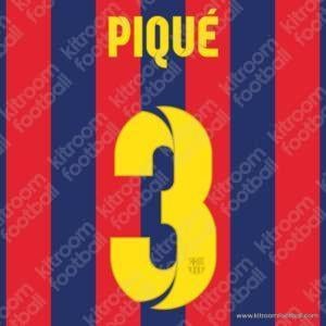 2012-14 Barcelona Home Name Set #3 PIQUE (Repro)