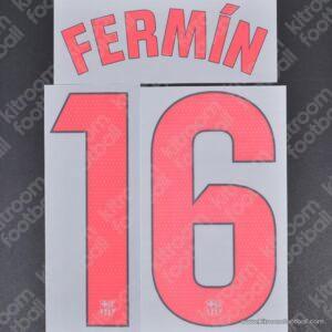 Original Player Issue 2024-25 La Liga Barcelona Away Name Set #16 FERMÍN (TPT)