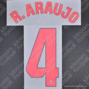 Original Player Issue 2024-25 La Liga Barcelona Away Name Set #4 Ronald ARAUJO (TPT)