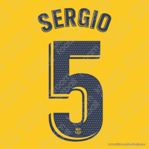 2019-22 La Liga Barcelona Away,Fourth Name Set #5 SERGIO (Repro)