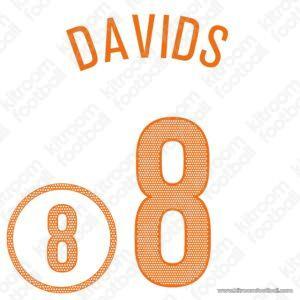 2004 UEFA Euro Netherlands Away Name Set #8 DAVIDS (Repro)