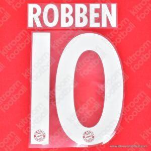 2012-14 Bayern Munich Home Name Set #10 ROBBEN (Repro) v1 - Image 1