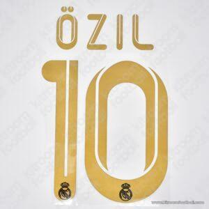 2011-12 Real Madrid Home & Away Name Set #10 OZIL (Repro) v1