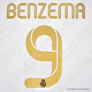 2011-12 Real Madrid Home Name Set #9 BENZEMA (Repro) v1