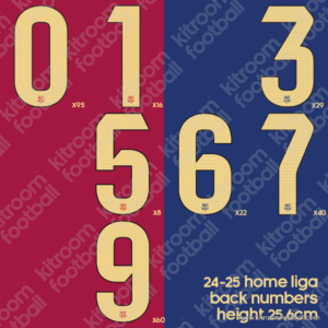 Original Player Issue 2024-25 La Liga Barcelona Home Number (1 iteam each) (TPT)