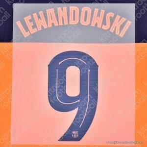 Original Player Issue 2025-26 Barcelona Cup Third Name Set #9 LEWANDOWSKI (TPT)