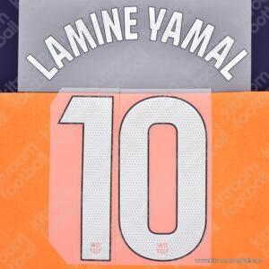 Original Player Issue 2025-26 Barcelona La Liga Third Name Set #10 LAMINE YAMAL (TPT) - Image 1