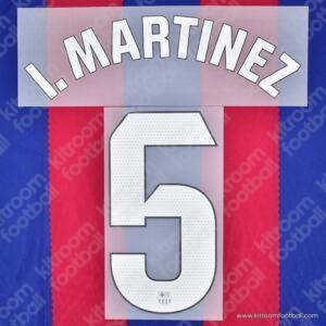 Original Player Issue 2023-24 Barcelona Home Name Set #5 Iñigo MARTINEZ (TPT)
