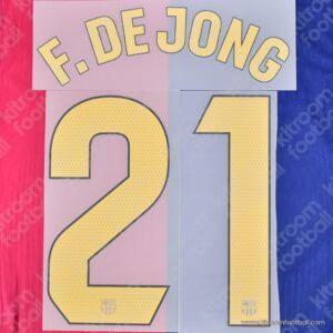 Original Player Issue 2024-25 Barcelona La Liga Home Name Set #21 Frankie DE JONG