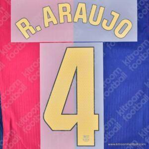 Original Player Issue 2024-25 Barcelona La Liga Home Name Set #4 Ronald ARAUJO (TPT)