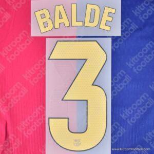 Original Player Issue 2024-25 Barcelona La Liga Home Name Set #3 BALDE (TPT)