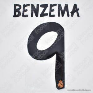 Official Reissue 2013-14 Real Madrid Home & Away Name Set #9 BENZEMA (Sporting ID)